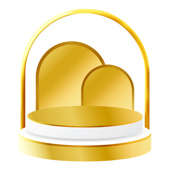 White and Gold 3D Podium with Golden Arch Perfect for Product Display, Layout, and Showcase png