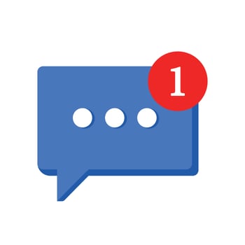 New Chat Message Notification Icon for Contact and Customer Service Vector Illustration