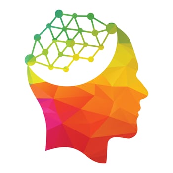 Human brain connection vector logo concept design. Techno human head logo concept creative idea.