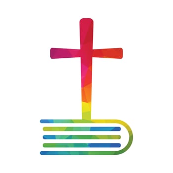 Bible Cross Logo concept design. Christine Church cross logo. vector