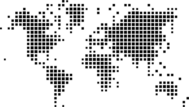 square world map on transparent background. png