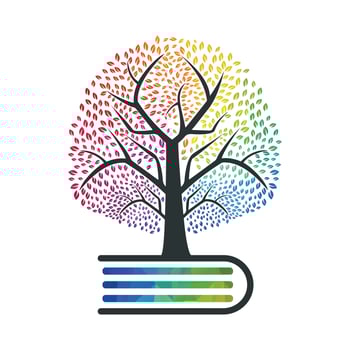 Book Tree Vector Template Design. Educational Tree On Book Template..