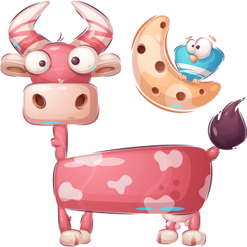 Cartoon character adorable night cow png