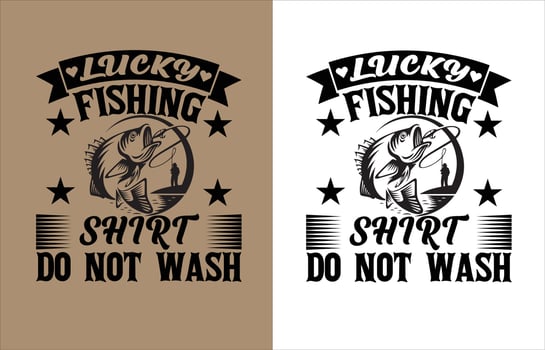 Lucky Fishing Typography t shirt design vector