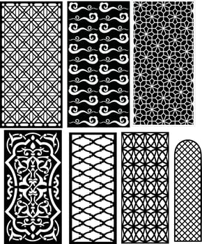 Jali design for graphic and CNC.router Geometric laser cutting vector pattern.