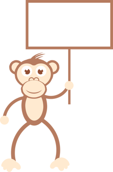 Cute Hand Drawn Cartoon Monkey Holding a placard, Signpost for advert png
