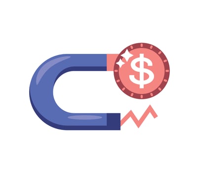 money income, magnet vector