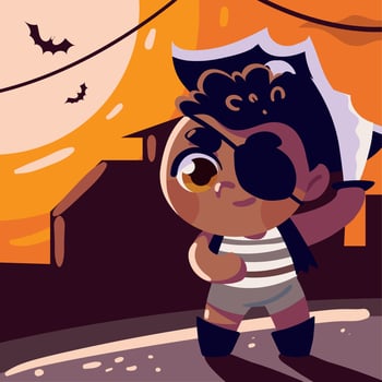 boy with pirate costume vector