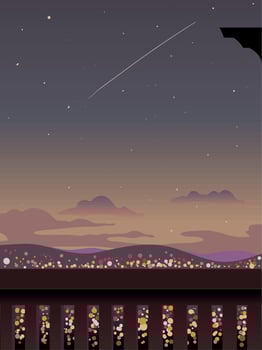 anime cityscape night vector