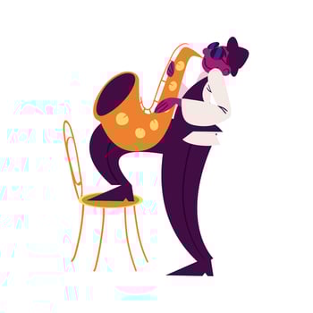 male musician with sax vector