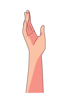 raised female hand vector