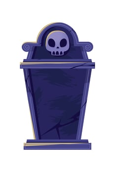 halloween gravestone and skull vector
