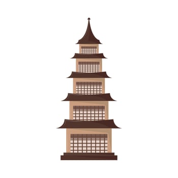 korean temple facade vector