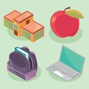 icons, isometric school vector