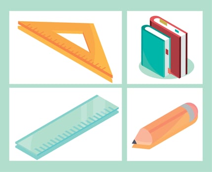 set of isometric school vector