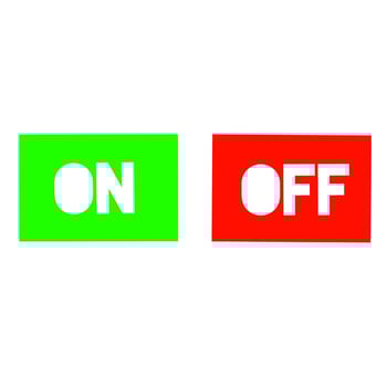 on and off symbol icon, white background, graphic vector illustration