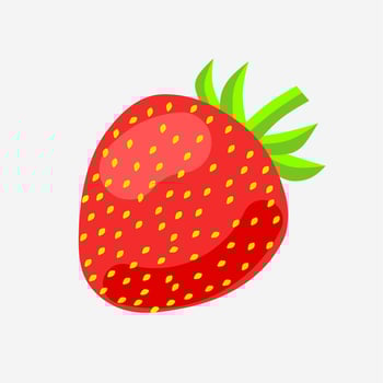 fresh strawberry fruit icon, red strawberry, vector graphic illustration