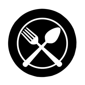 plate, spoon, fork icon vector illustration