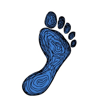 Footprint Drawing Isolated vector