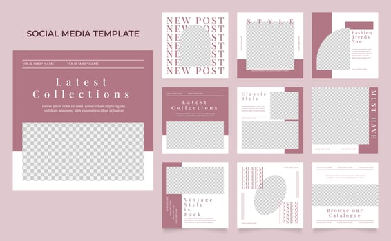 social media template banner fashion sale promotion vector