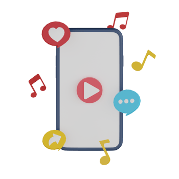 3D Isolated Play The Music png