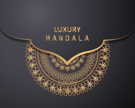 invitation card templates with gold patterned and crystals color luxury mandala background with golden arebesque pattern arabic islamic east style. ramadan style decorative mandala, flyer banner vector