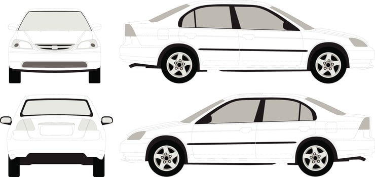Vector illustration car set isolated on white background