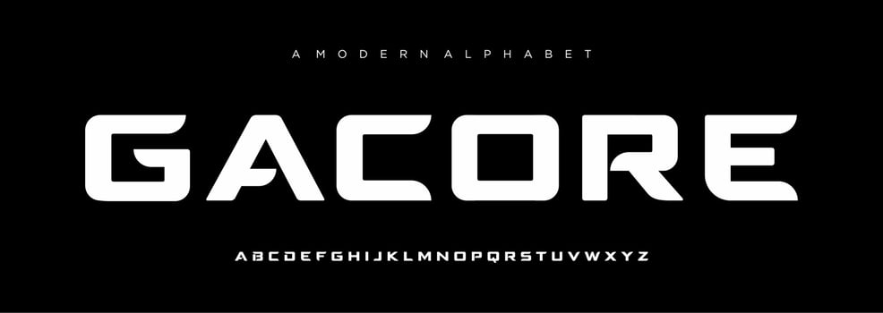 Abstract sport modern alphabet fonts sport digital game music future creative font vector