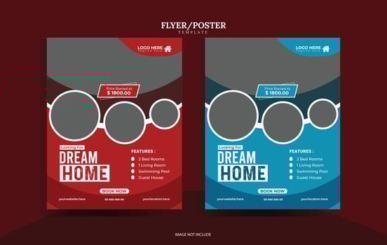Home Sale Real Estate Flyer vector