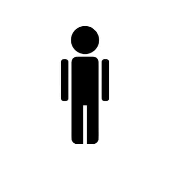 Men toilet sign icon. Silhouette male ilustration. Symbol of male for restroom vector