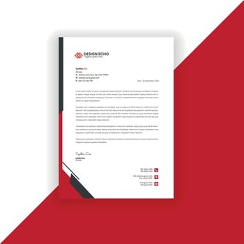 Professional corporate letterhead templates - clean creative modern vector letterhead red template