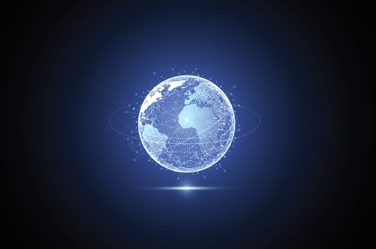Global network connection. World map point and line composition concept of global business. Vector Illustration