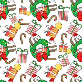 Christmas animal cartoon pattern png