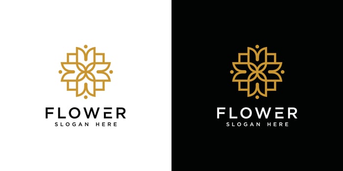 flower nature logo design template vector