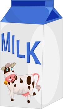 Isolated milk box in cartoon style vector