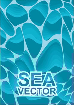 vector and illustration of blue sea with calm waves