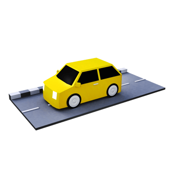 3D Car With Yellow Color png