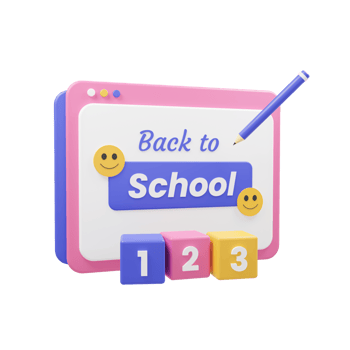 Back to School 3D Illustration png