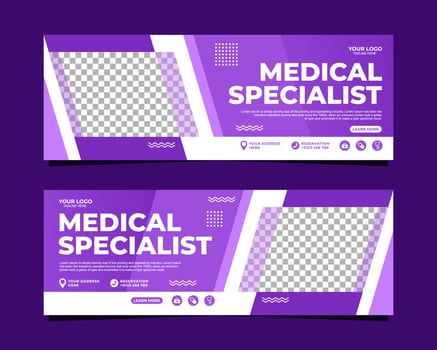 Medical specialist web banner template vector