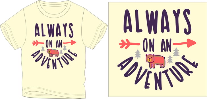 Always on adventure bear graphic design vector illustration