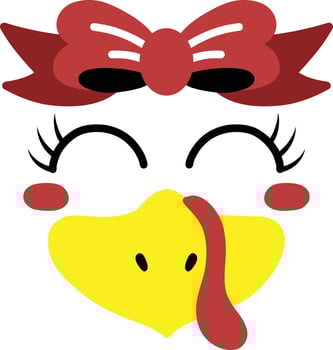 Hand Drawn turkey face illustration vector