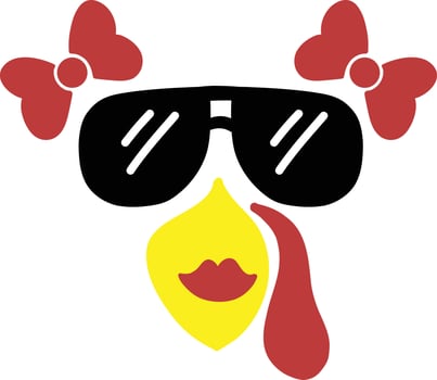 Hand Drawn turkey face illustration vector