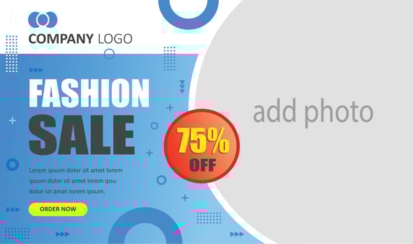 Premium white blue red product offer banner template vector