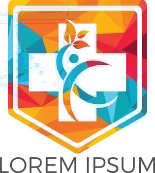 Abstract medical vector logo design. Illustration design of logotype cross health symbol.