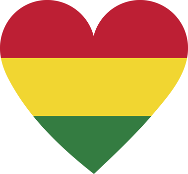 Bolivia flag in the shape of a heart. png