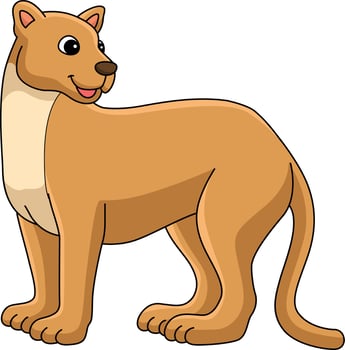Puma Animal Cartoon Colored Clipart Illustration vector