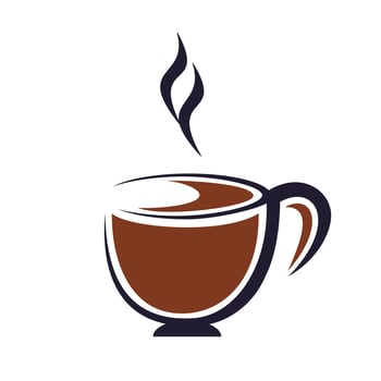 Simple and hot tea logo design template. Tea cup logo vector design.