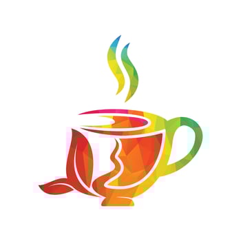 Fresh Green tea logo design template. green Tea cup and leafs logo vector design.