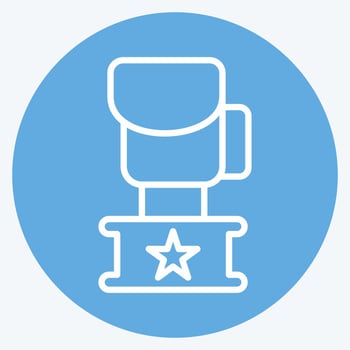 Icon Trophy. related to Combat Sport symbol. blue eyes style. simple design editable. simple illustration.boxing vector