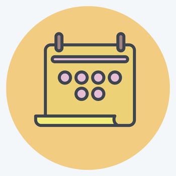 Icon Calendar. related to Combat Sport symbol. color mate style. simple design editable. simple illustration.boxing vector